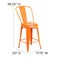 Flash Furniture 24" Orange Metal Counter Stool-Teak Poly Seat CH-31320-24GB-OR-PL2T-GG - alternate 6